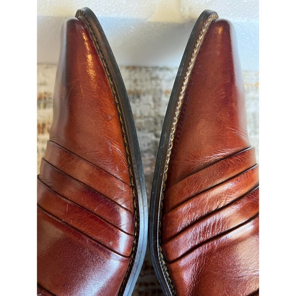 Stacy Adams Raynor Oxfords Lace Up Plain Toe Shoes Cognac 12 - Picture 4 of 9